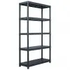 vidaXL Storage Shelf Rack Black 500 kg 100x40x180 cm Plastic vidaXL Storage Shelf Rack Black 500 kg 100x40x180 cm Plastic