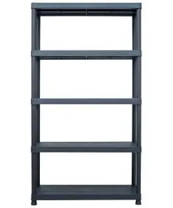 vidaXL Storage Shelf Rack Black 500 kg 100x40x180 cm Plastic