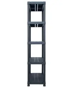vidaXL Storage Shelf Rack Black 500 kg 100x40x180 cm Plastic