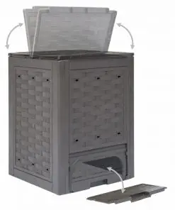 vidaXL Garden Composter Brown 60x60x83 cm 300 L