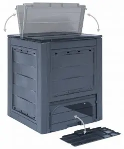 vidaXL Garden Composter Grey 60x60x73 cm 260 L