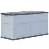 vidaXL Garden Storage Box 320 L Grey Black vidaXL Garden Storage Box 320 L Grey Black
