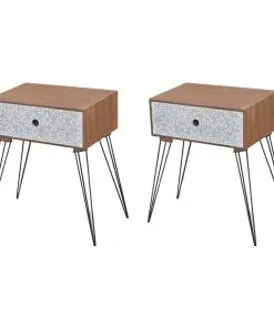 vidaXL Nightstands with Drawer 2 pcs Brown