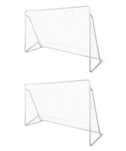 vidaXL Football Goal Nets Steel 2 pcs 240x90x150 cm