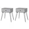 vidaXL Nightstands with Drawer 2 pcs Grey