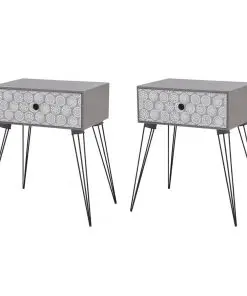 vidaXL Nightstands with Drawer 2 pcs Grey