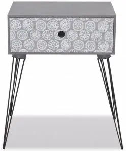 vidaXL Nightstands with Drawer 2 pcs Grey