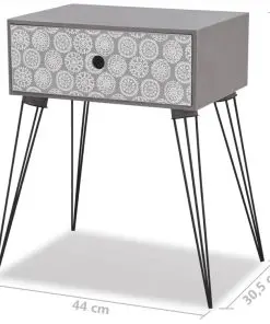 vidaXL Nightstands with Drawer 2 pcs Grey