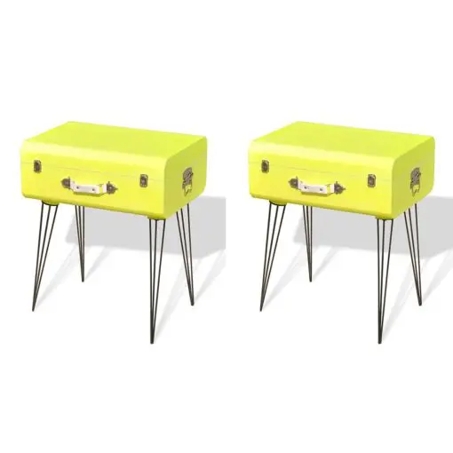 vidaXL Bedside Cabinets 2 pcs 49,5x36x60 cm Yellow