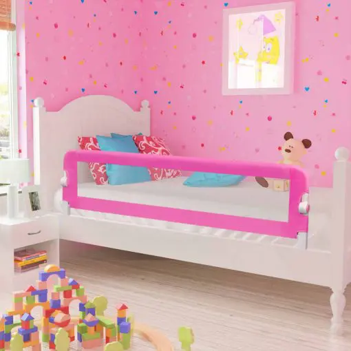 vidaXL Toddler Safety Bed Rail 2 pcs Pink 150×42 cm