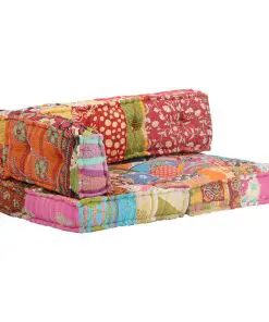 vidaXL Pouffe Patchwork Fabric