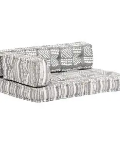vidaXL Pallet Sofa Cushion Grey Fabric Patchwork