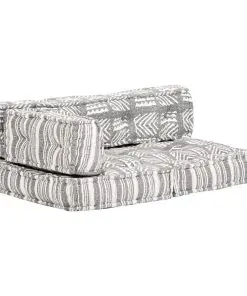 vidaXL Pallet Sofa Cushion Grey Fabric Patchwork