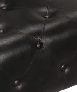 vidaXL Aviator Armchair Black Real Leather