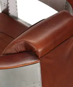 vidaXL Aviator Armchair Brown Real Leather