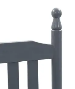 vidaXL Rocking Chair with Curved Seat Grey Poplar Wood