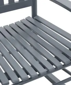 vidaXL Rocking Chair with Curved Seat Grey Poplar Wood