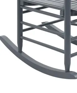 vidaXL Rocking Chair with Curved Seat Grey Poplar Wood