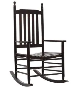vidaXL Rocking Chair with Curved Seat Brown Poplar Wood