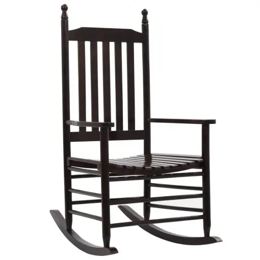 vidaXL Rocking Chair with Curved Seat Brown Poplar Wood