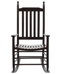 vidaXL Rocking Chair with Curved Seat Brown Poplar Wood