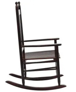 vidaXL Rocking Chair with Curved Seat Brown Poplar Wood