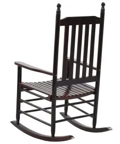 vidaXL Rocking Chair with Curved Seat Brown Poplar Wood