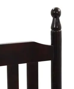 vidaXL Rocking Chair with Curved Seat Brown Poplar Wood