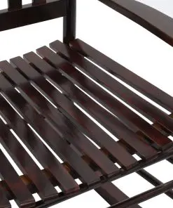 vidaXL Rocking Chair with Curved Seat Brown Poplar Wood