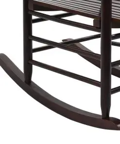 vidaXL Rocking Chair with Curved Seat Brown Poplar Wood