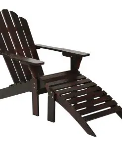 vidaXL Garden Chair with Ottoman Wood Brown