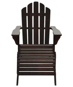 vidaXL Garden Chair with Ottoman Wood Brown