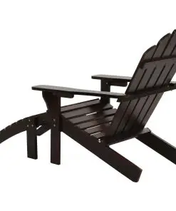 vidaXL Garden Chair with Ottoman Wood Brown