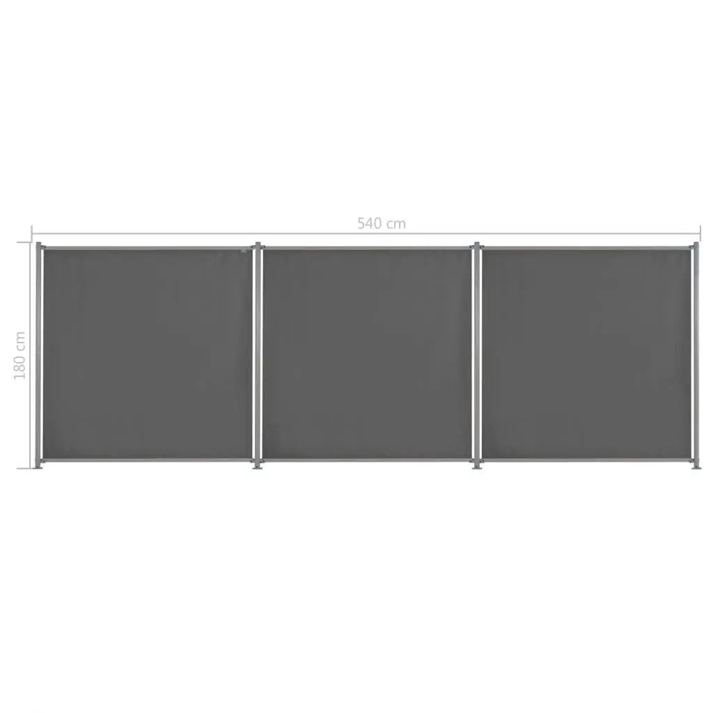 vidaXL Fence Panel 3 pcs Fabric 540×180 cm Anthracite