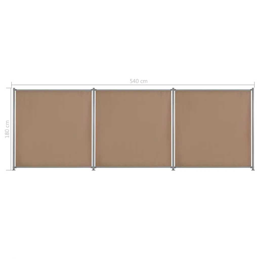 vidaXL Fence Panel 3 pcs Fabric 540×180 cm Taupe