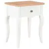 vidaXL Nightstand White and Brown 40x30x50 cm Solid Pine Wood