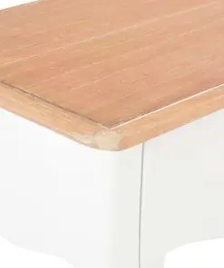 vidaXL Nightstand White and Brown 40x30x50 cm Solid Pine Wood