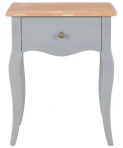 vidaXL Nightstand Grey and Brown 40x30x50 cm Solid Pine Wood