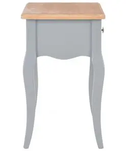 vidaXL Nightstand Grey and Brown 40x30x50 cm Solid Pine Wood