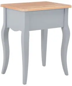 vidaXL Nightstand Grey and Brown 40x30x50 cm Solid Pine Wood