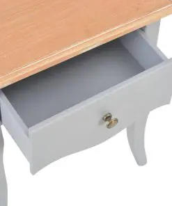 vidaXL Nightstand Grey and Brown 40x30x50 cm Solid Pine Wood