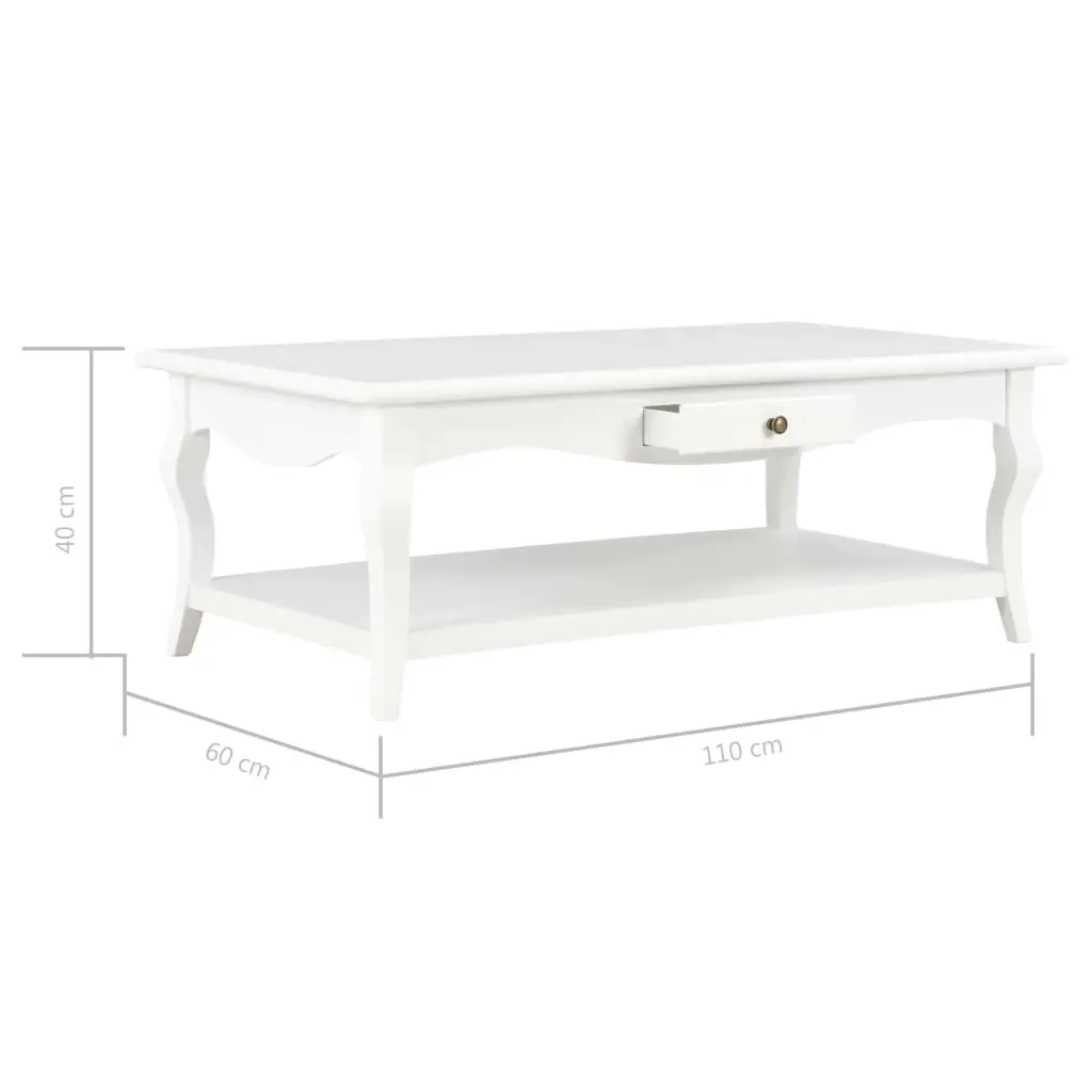 vidaXL Coffee Table White 110x60x40 cm MDF