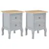 vidaXL Bedside Cabinets 2 pcs Grey 35x30x49 cm MDF vidaXL Bedside Cabinets 2 pcs Grey 35x30x49 cm MDF