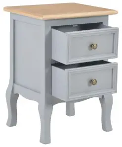 vidaXL Bedside Cabinets 2 pcs Grey 35x30x49 cm MDF