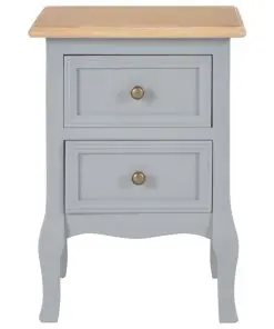 vidaXL Bedside Cabinets 2 pcs Grey 35x30x49 cm MDF