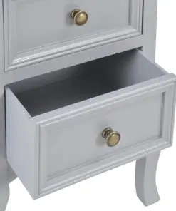 vidaXL Bedside Cabinets 2 pcs Grey 35x30x49 cm MDF