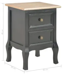 vidaXL Bedside Cabinets 2 pcs Black 35x30x49 cm MDF