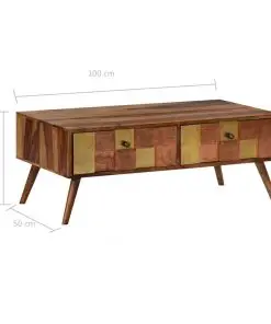 vidaXL Coffee Table 100x50x39 cm Solid Sheesham Wood