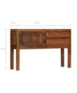 vidaXL Sideboard 118x30x75 cm Solid Mango Wood