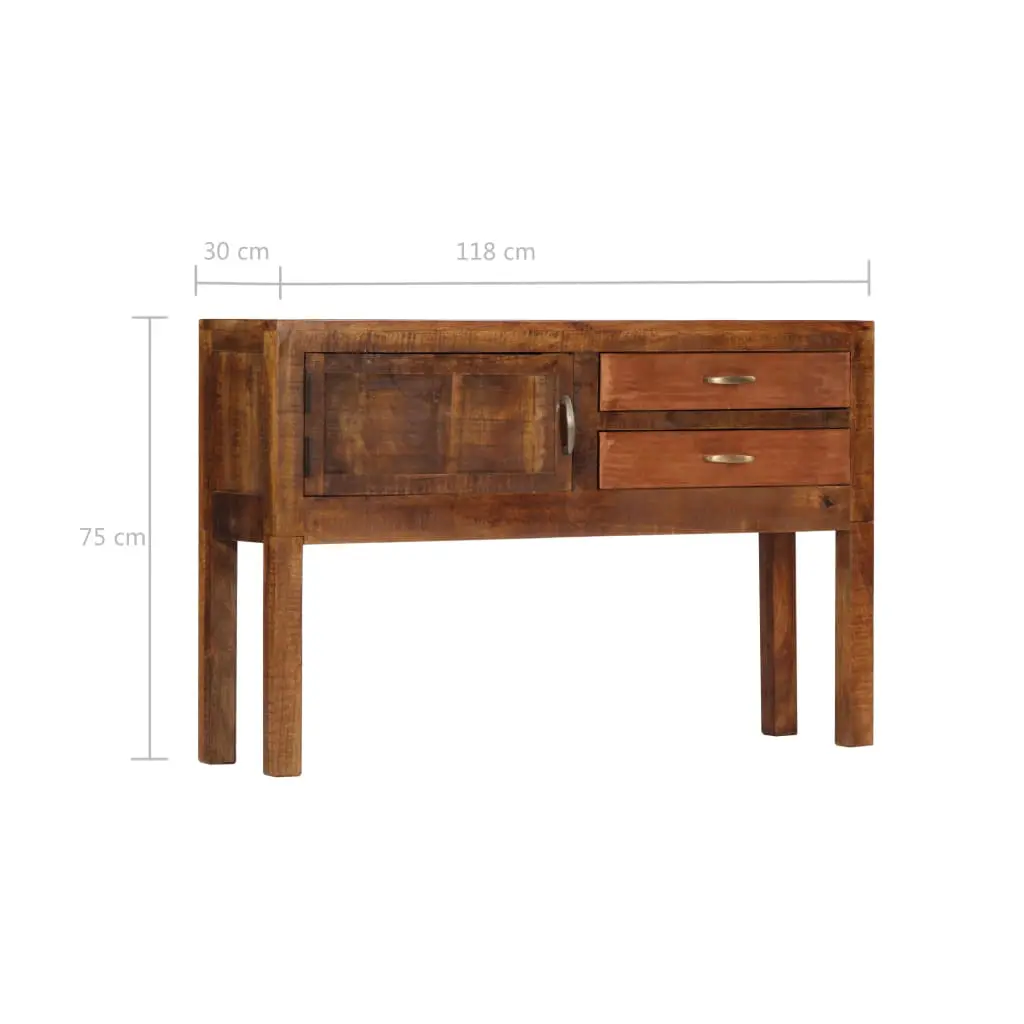vidaXL Sideboard 118x30x75 cm Solid Mango Wood